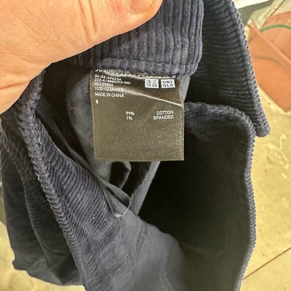 Blue A-Line Midi Skirt with Slit for Work - Picture 5 of 7